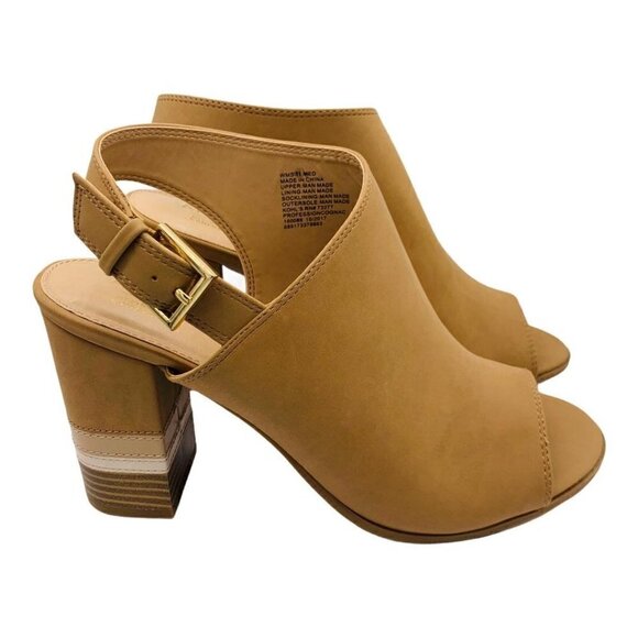 Apt‎ 9 Sandals Slingback Vegan Suede Womens Size 11 Profession Stacked Heel - Picture 2 of 8